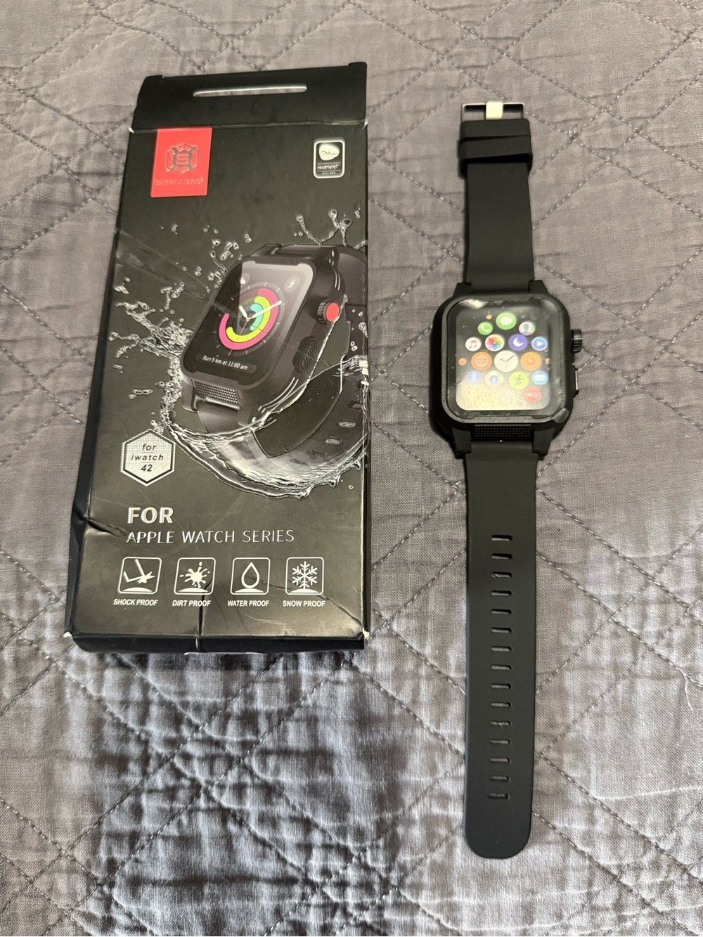 ⌚ Apple Watch 42mm Shellbox Protective Case + Band – Black